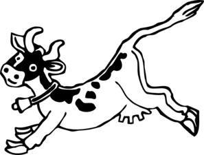 Jumping Cow Cartoon Clip Art